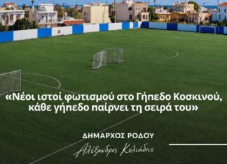 Αλέξανδρος Κολιάδης: Νέοι ιστοί φωτισμού στο Γήπεδο Κοσκινού, κάθε γήπεδο παίρνει τη σειρά του