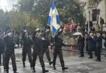 Ρόδος: Υπό βροχή τιμήθηκε η επέτειος του «ΟΧΙ»